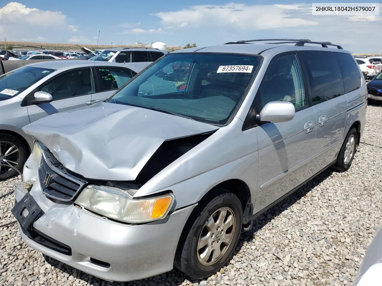 2002 Honda Odyssey Exl VIN: 2HKRL18042H579007 Lot: 67357694