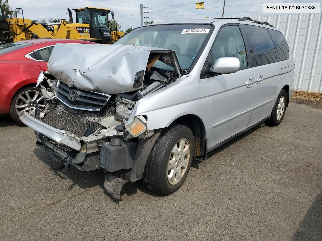 2002 Honda Odyssey Exl VIN: 5FNRL18922B030385 Lot: 68363574