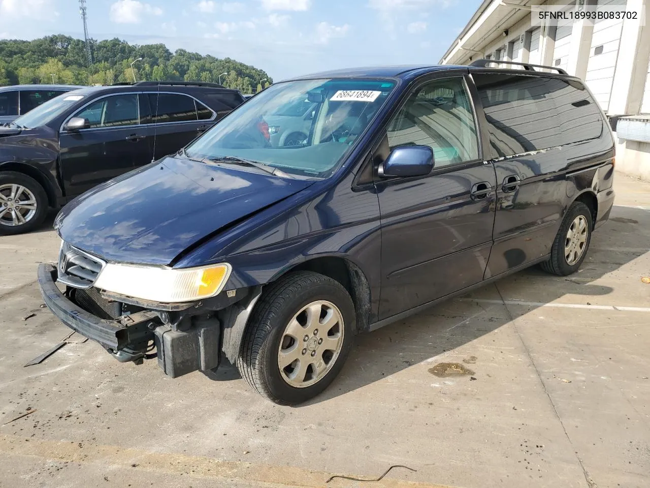 2003 Honda Odyssey Exl VIN: 5FNRL18993B083702 Lot: 68641894