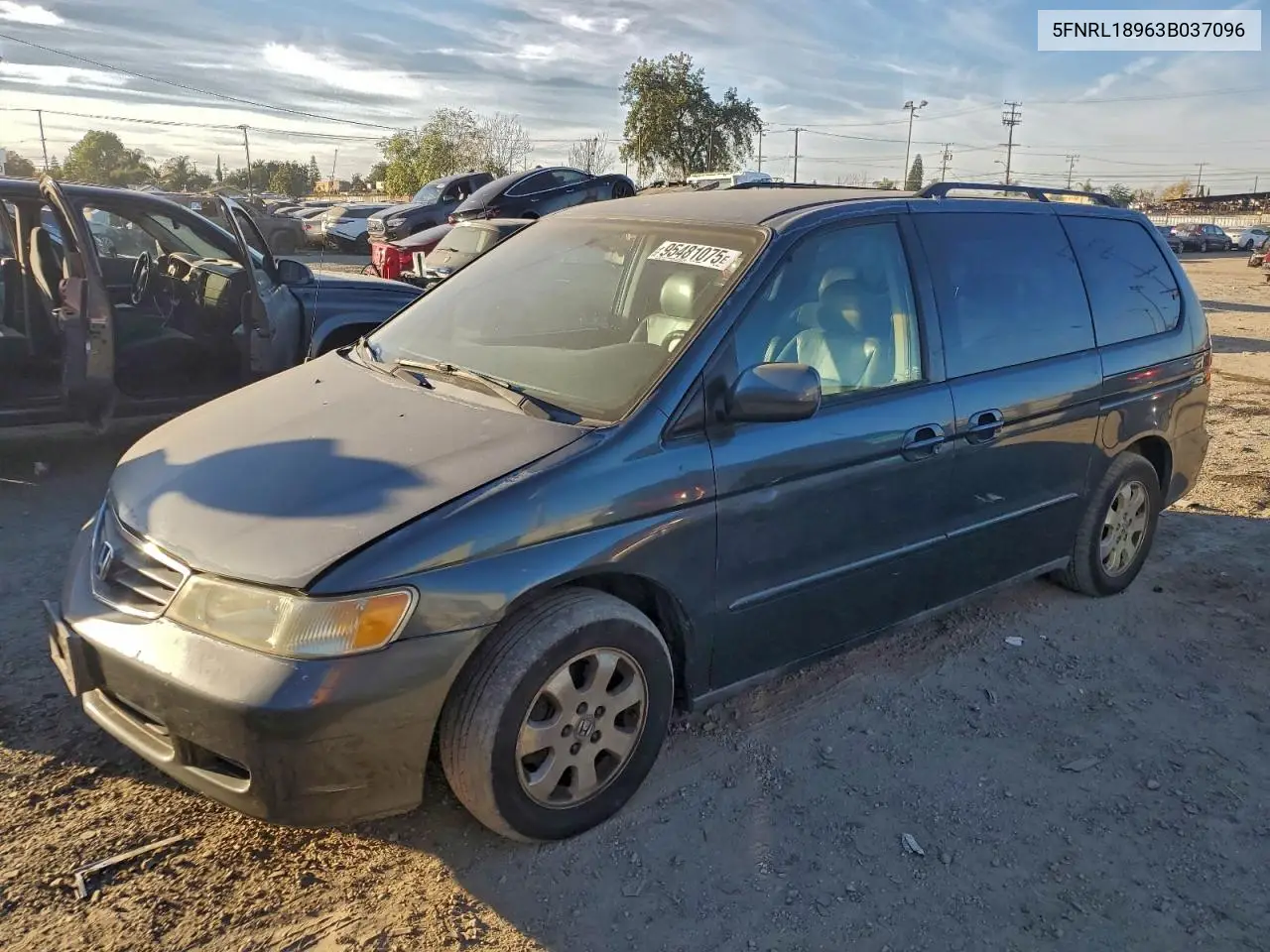 5FNRL18963B037096 2003 Honda Odyssey Exl