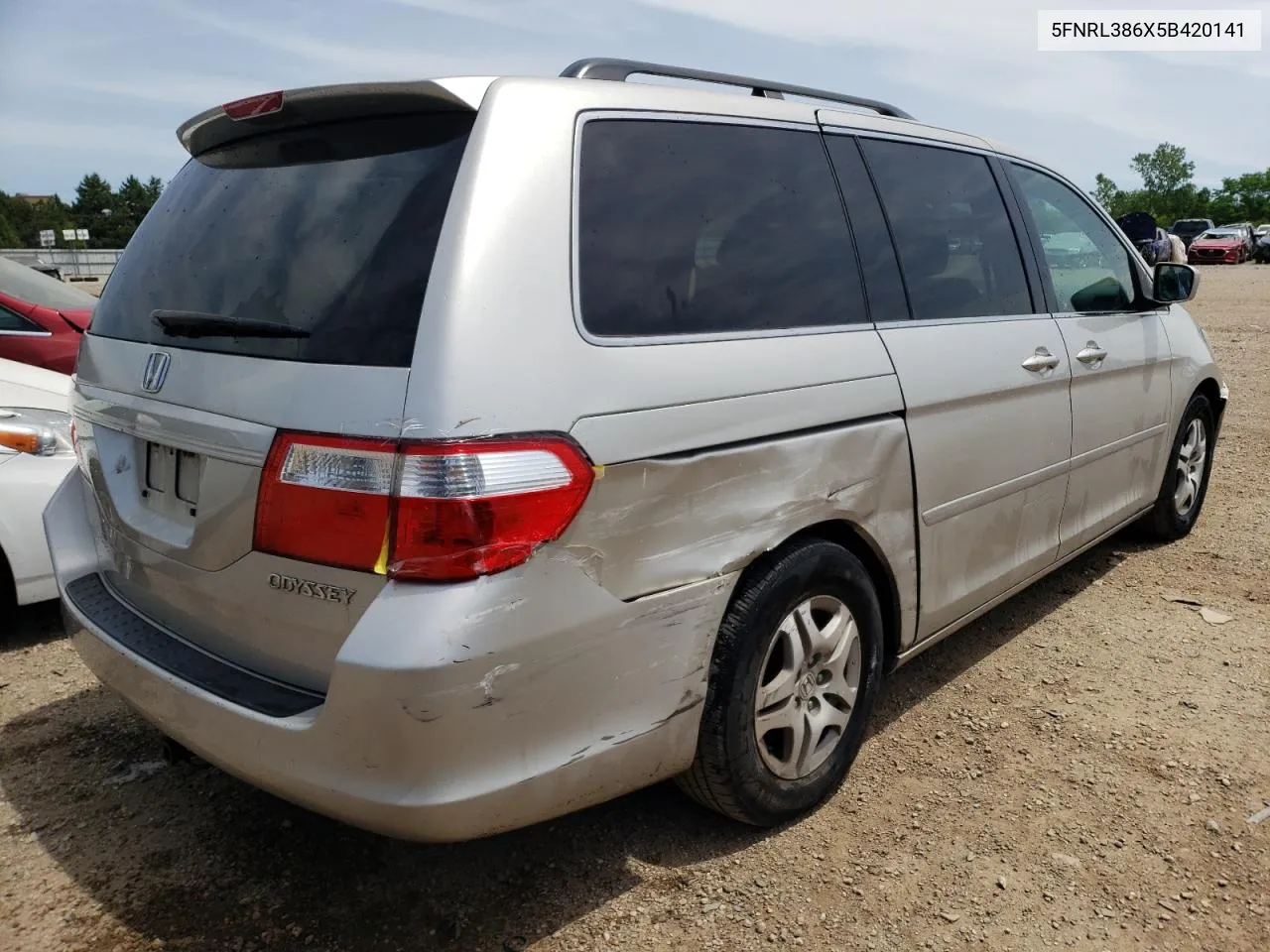 2005 Honda Odyssey Exl VIN: 5FNRL386X5B420141 Lot: 56844384