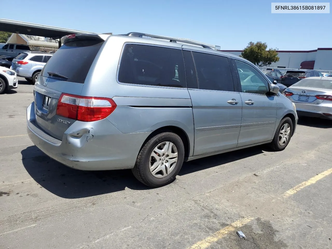 2005 Honda Odyssey Exl VIN: 5FNRL38615B081897 Lot: 58084654