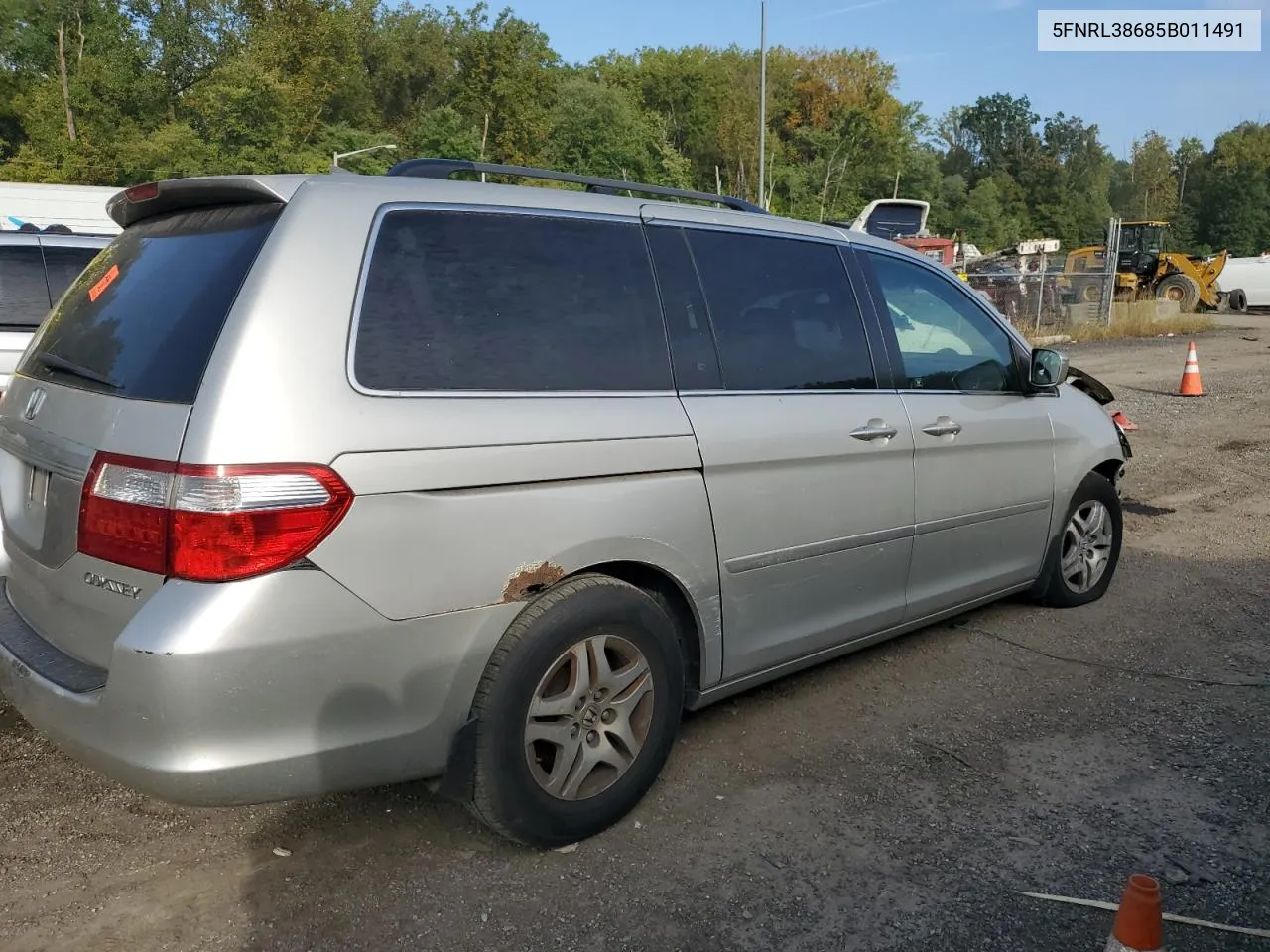 2005 Honda Odyssey Exl VIN: 5FNRL38685B011491 Lot: 72350694