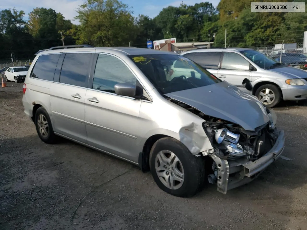 2005 Honda Odyssey Exl VIN: 5FNRL38685B011491 Lot: 72350694