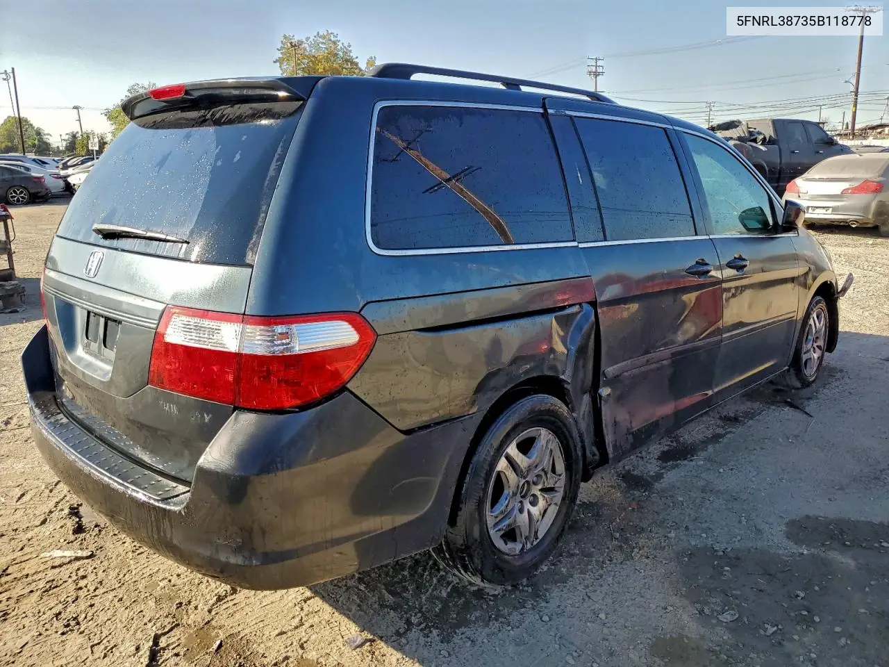 5FNRL38735B118778 2005 Honda Odyssey Exl