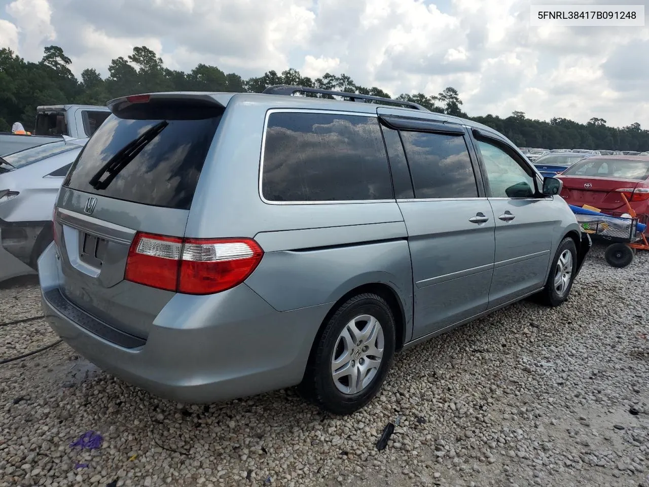 2007 Honda Odyssey Ex VIN: 5FNRL38417B091248 Lot: 59125434