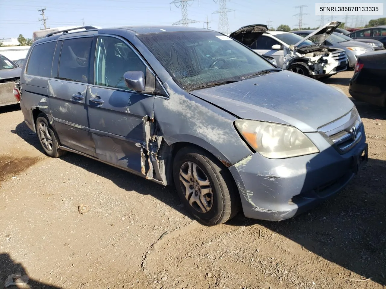 2007 Honda Odyssey Exl VIN: 5FNRL38687B133335 Lot: 70576284