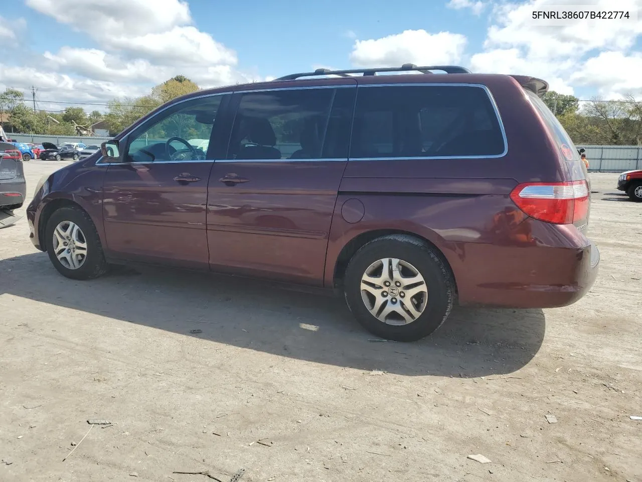 2007 Honda Odyssey Exl VIN: 5FNRL38607B422774 Lot: 70654974