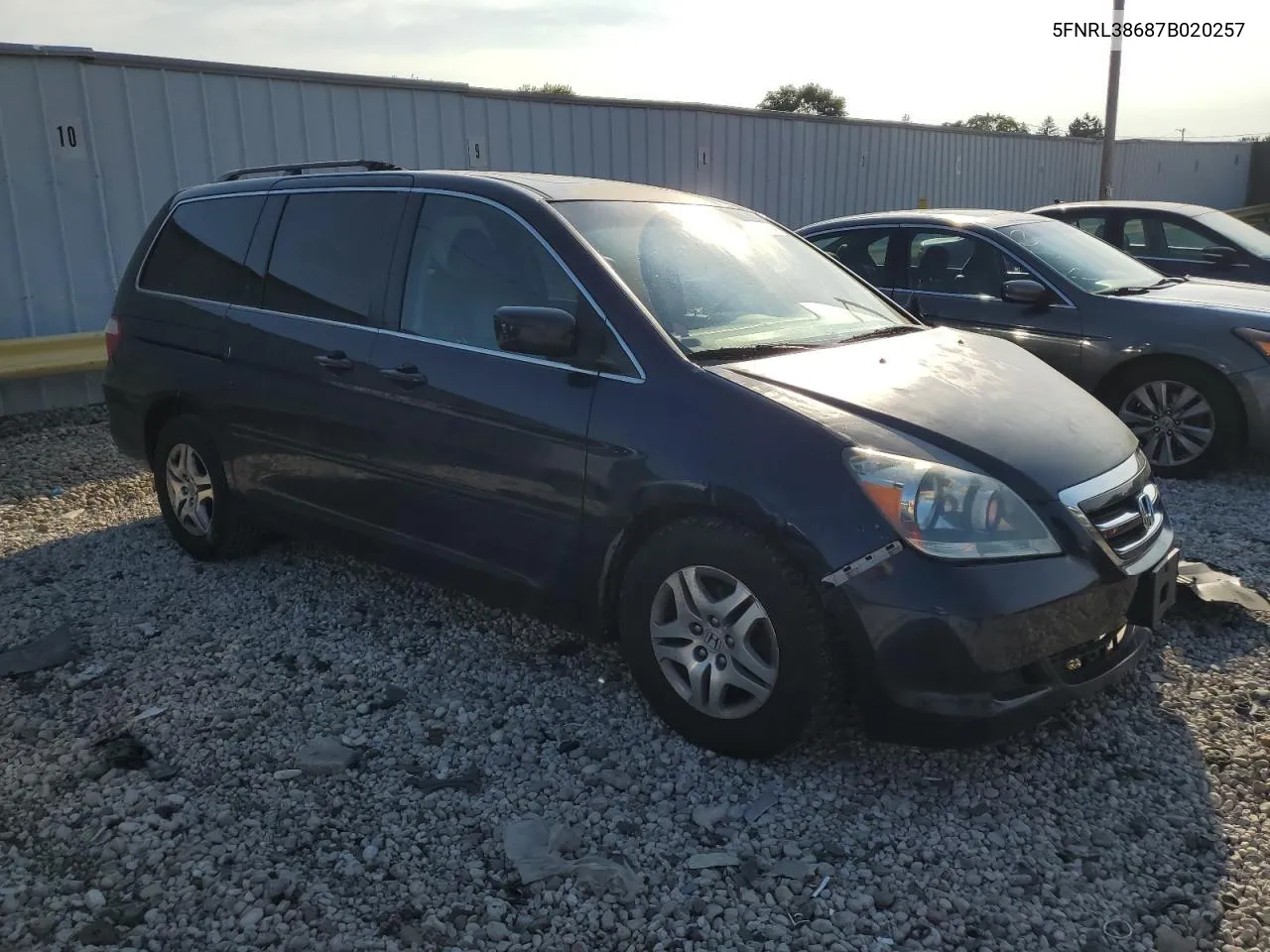 2007 Honda Odyssey Exl VIN: 5FNRL38687B020257 Lot: 71290614