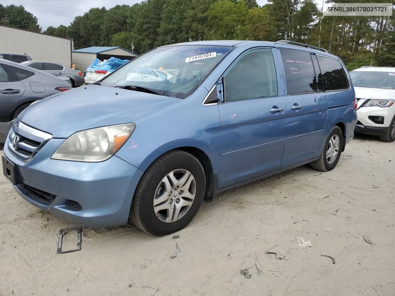 2007 Honda Odyssey Exl VIN: 5FNRL38657B035721 Lot: 71445104