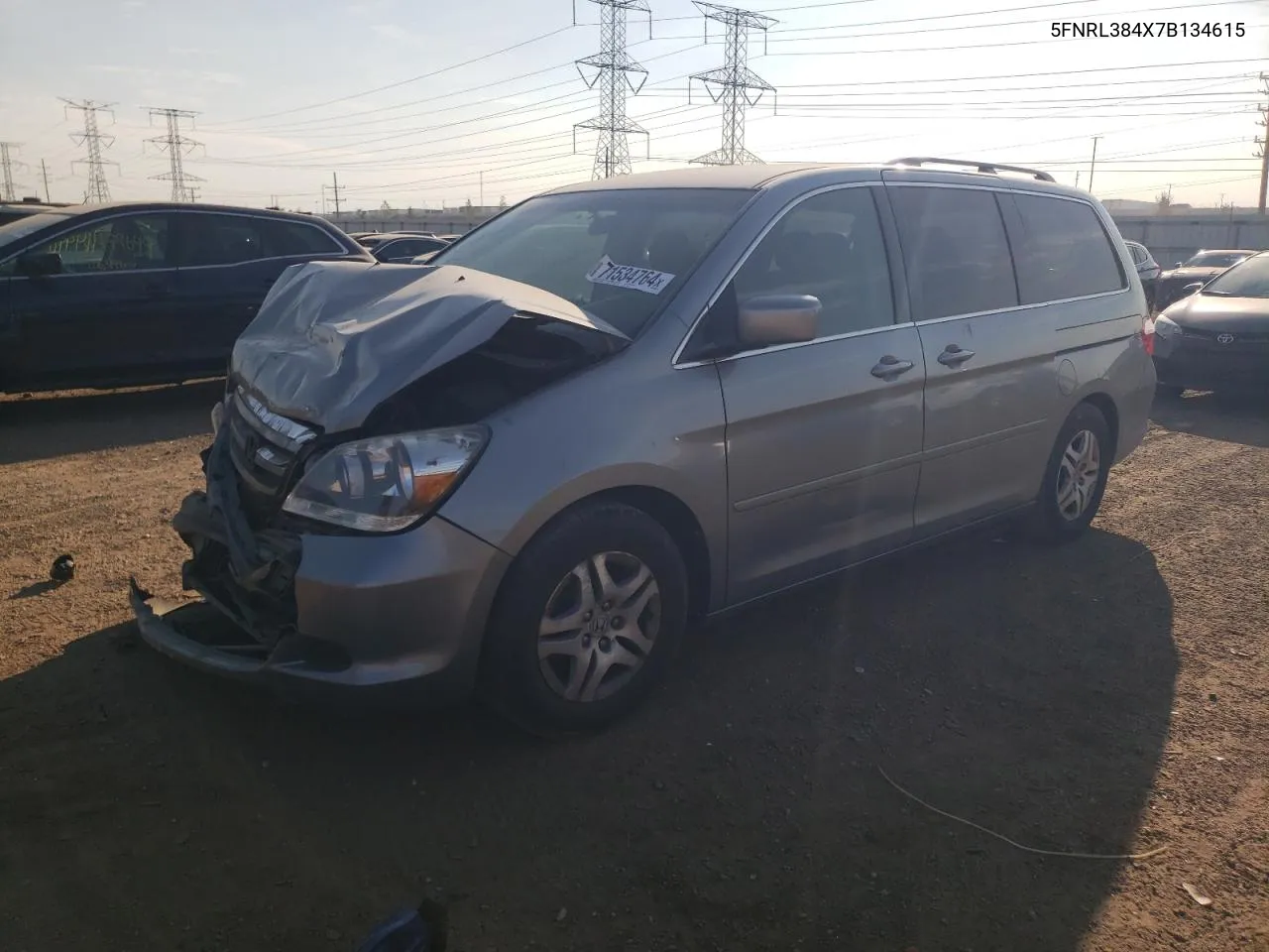 2007 Honda Odyssey Ex VIN: 5FNRL384X7B134615 Lot: 71534764