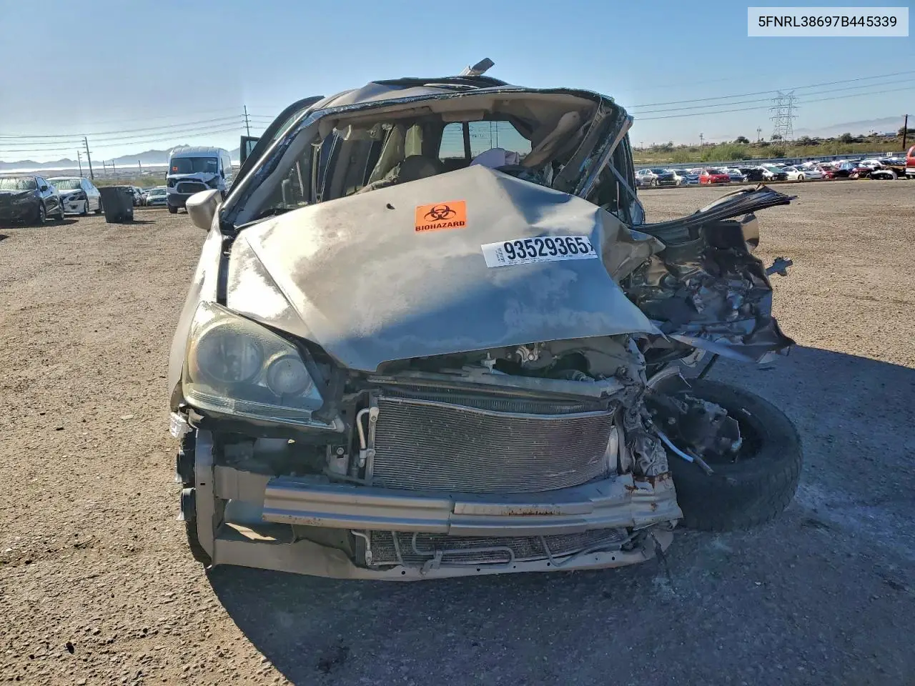 5FNRL38697B445339 2007 Honda Odyssey Exl