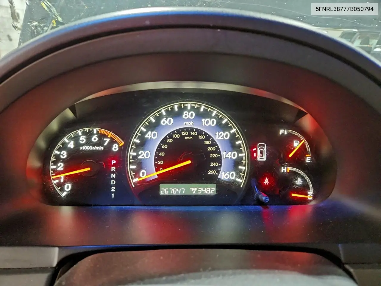 5FNRL38777B050794 2007 Honda Odyssey Exl