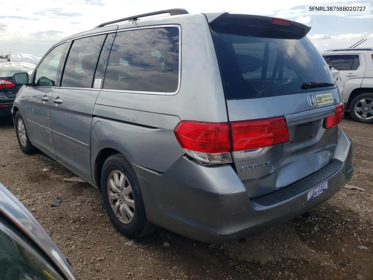 2008 Honda Odyssey Exl VIN: 5FNRL38758B020727 Lot: 69122344