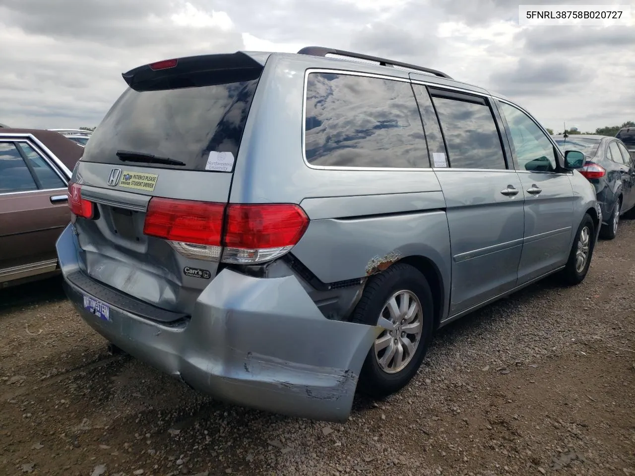 2008 Honda Odyssey Exl VIN: 5FNRL38758B020727 Lot: 69122344