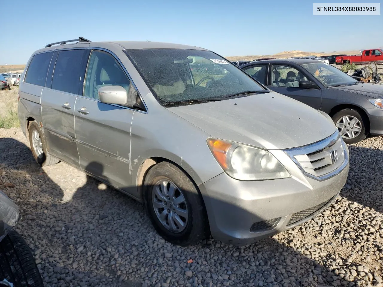 2008 Honda Odyssey Ex VIN: 5FNRL384X8B083988 Lot: 71396824