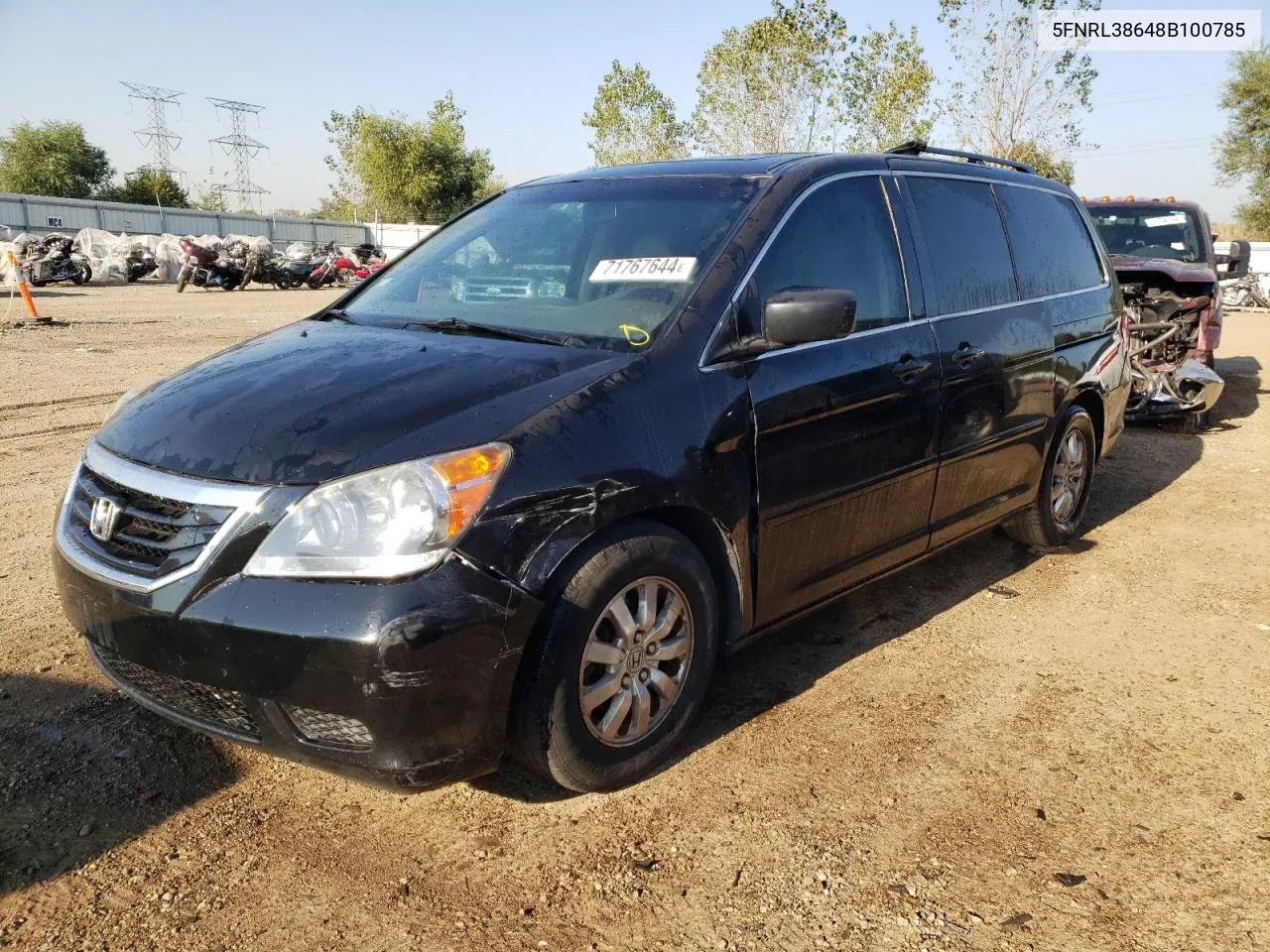 2008 Honda Odyssey Exl VIN: 5FNRL38648B100785 Lot: 71767644