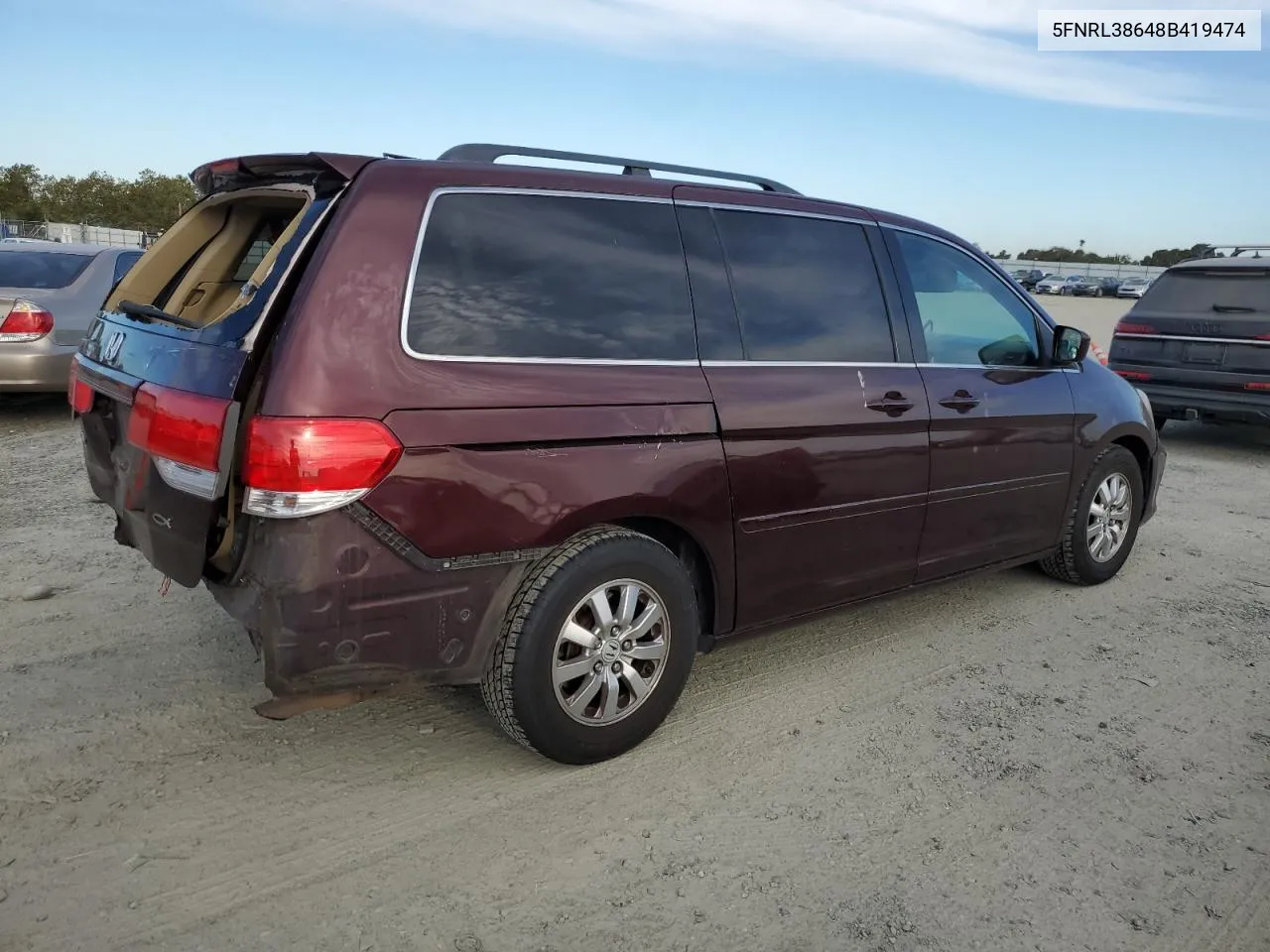 5FNRL38648B419474 2008 Honda Odyssey Exl