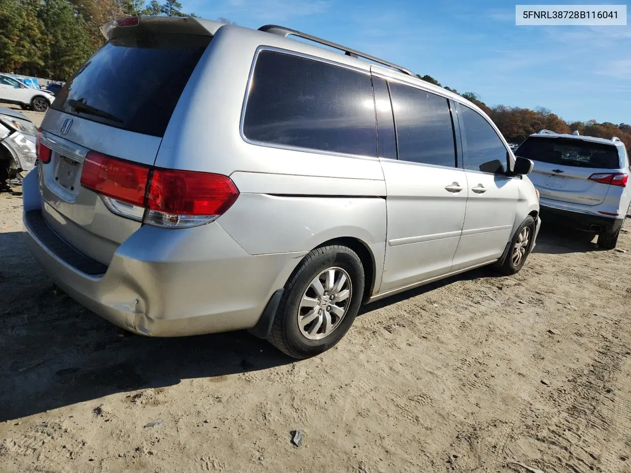 5FNRL38728B116041 2008 Honda Odyssey Exl