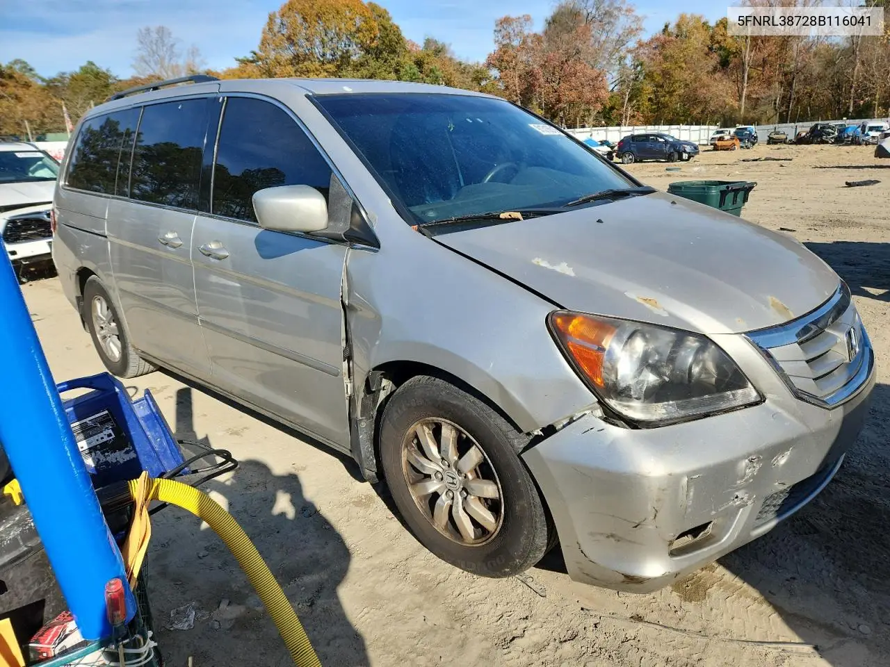 5FNRL38728B116041 2008 Honda Odyssey Exl