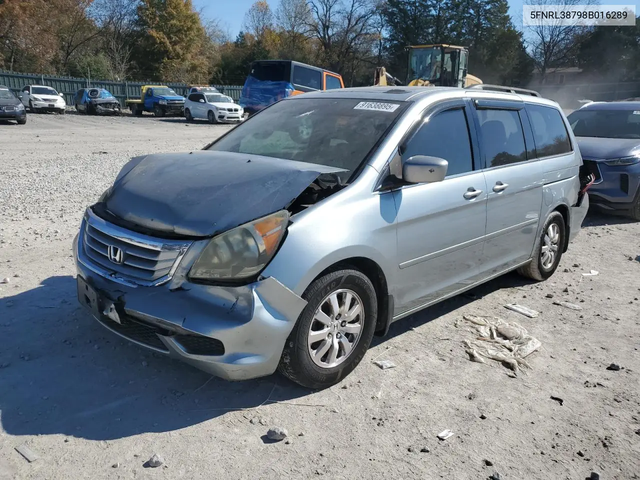 5FNRL38798B016289 2008 Honda Odyssey Exl