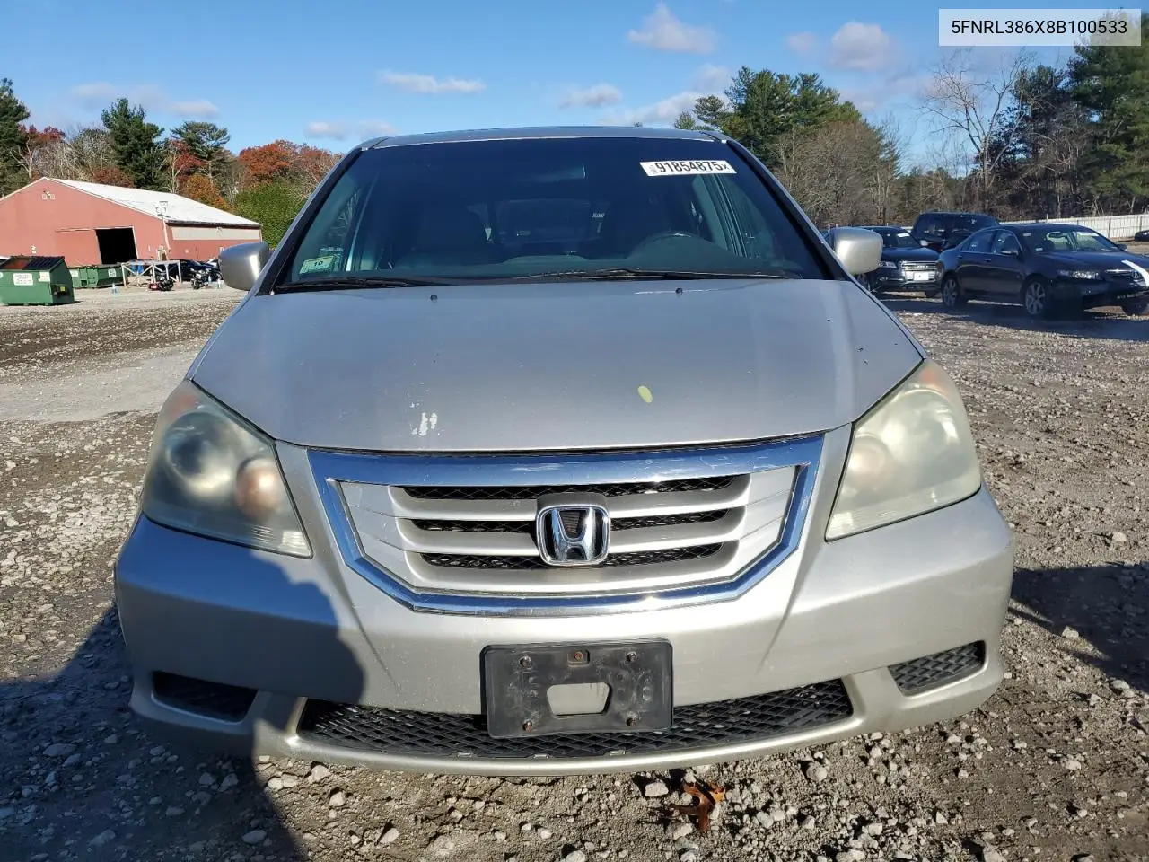 5FNRL386X8B100533 2008 Honda Odyssey Exl