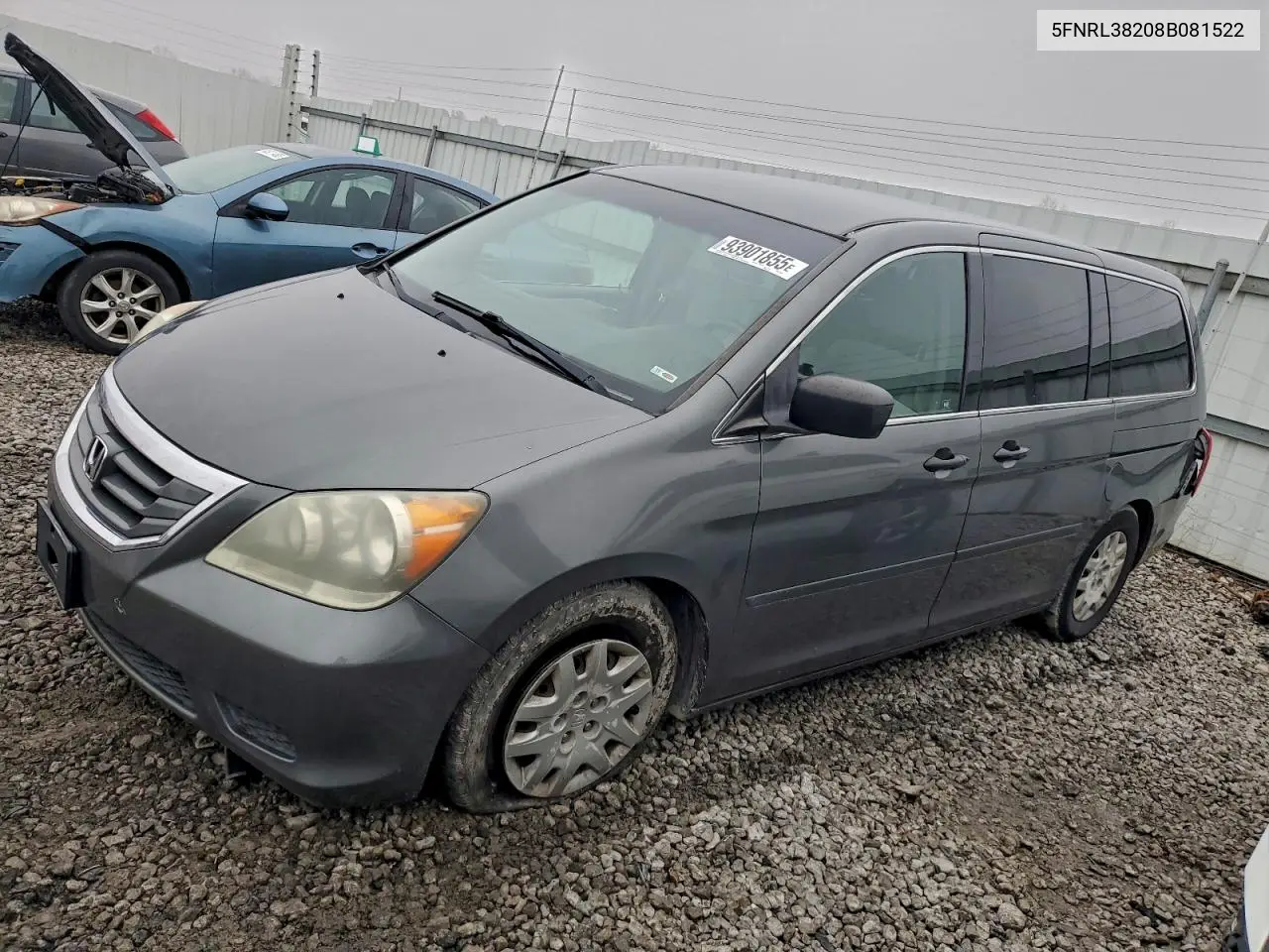 5FNRL38208B081522 2008 Honda Odyssey Lx