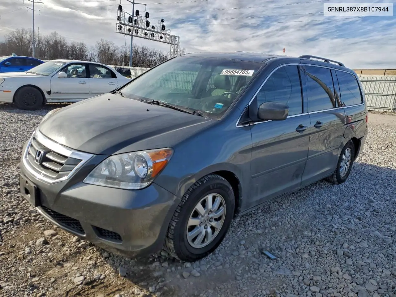 5FNRL387X8B107944 2008 Honda Odyssey Exl