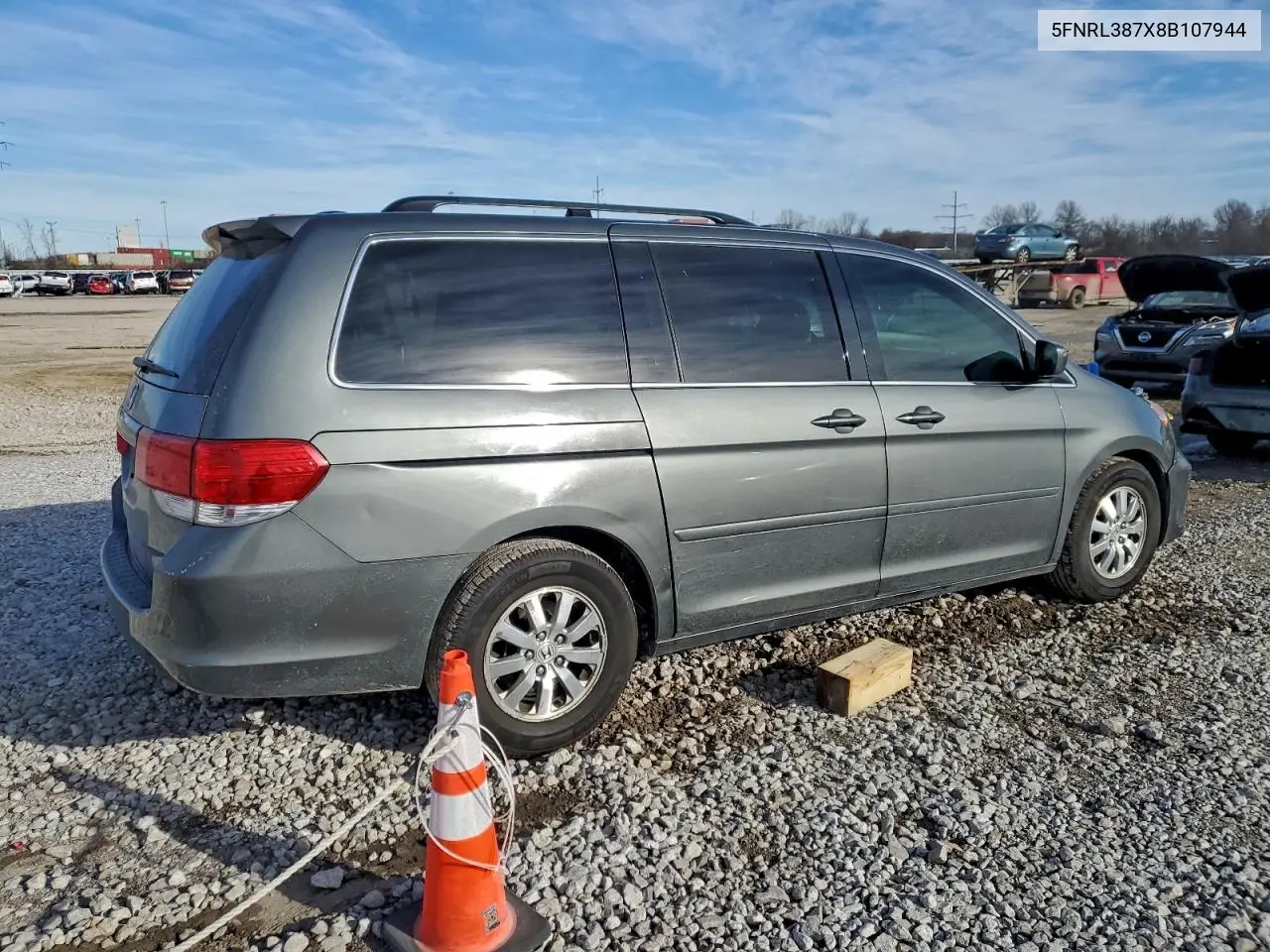 5FNRL387X8B107944 2008 Honda Odyssey Exl