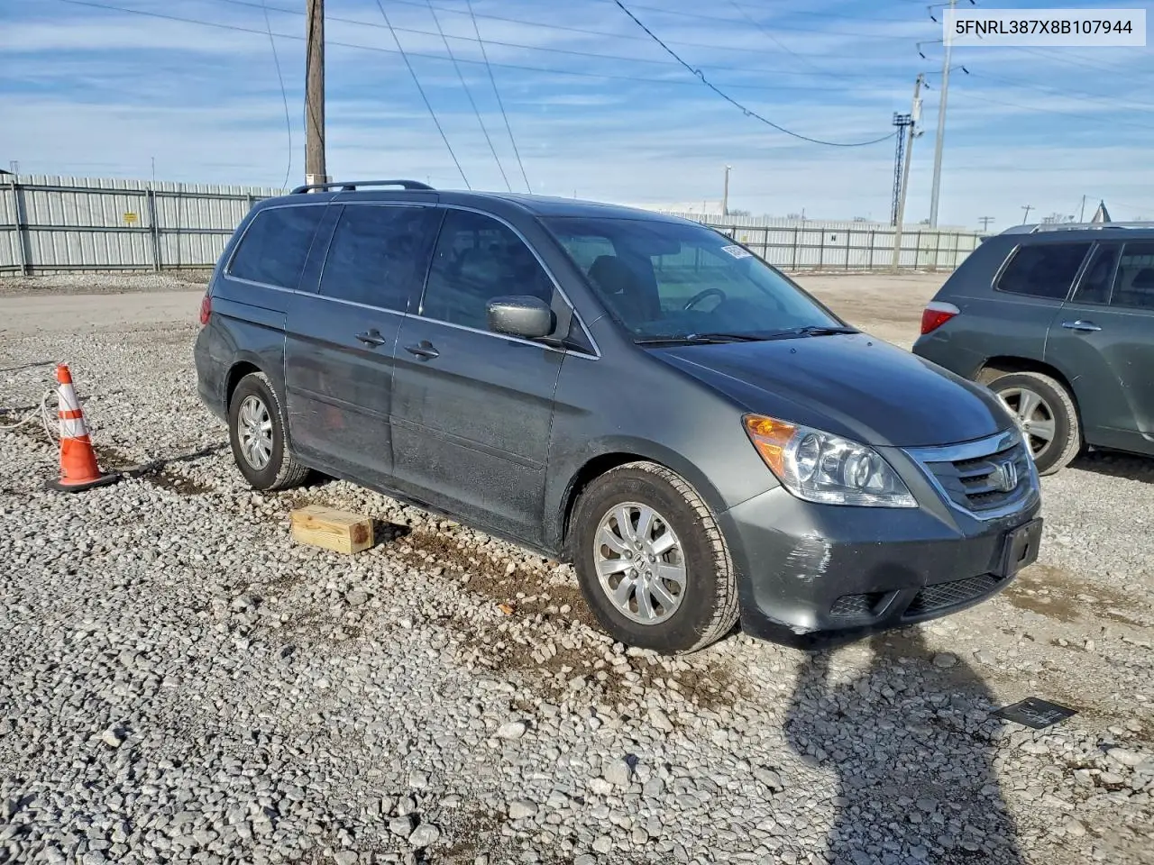 5FNRL387X8B107944 2008 Honda Odyssey Exl