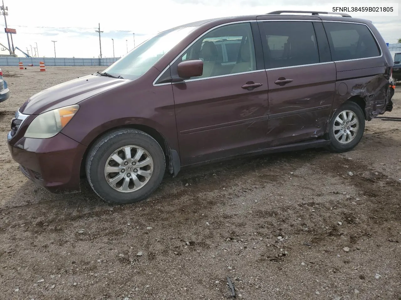 2009 Honda Odyssey Ex VIN: 5FNRL38459B021805 Lot: 69307424