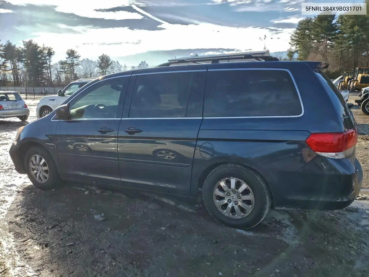 5FNRL384X9B031701 2009 Honda Odyssey Ex