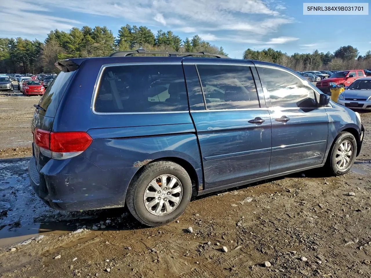 5FNRL384X9B031701 2009 Honda Odyssey Ex