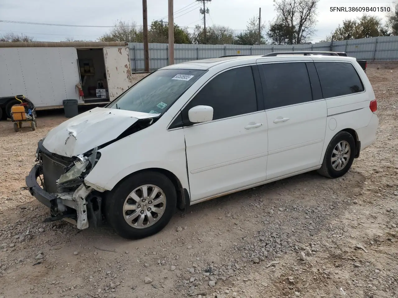 5FNRL38609B401510 2009 Honda Odyssey Exl