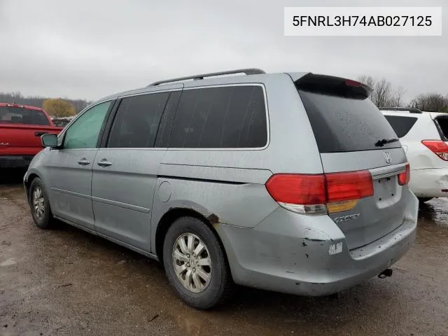 5FNRL3H74AB027125 2010 Honda Odyssey Exl