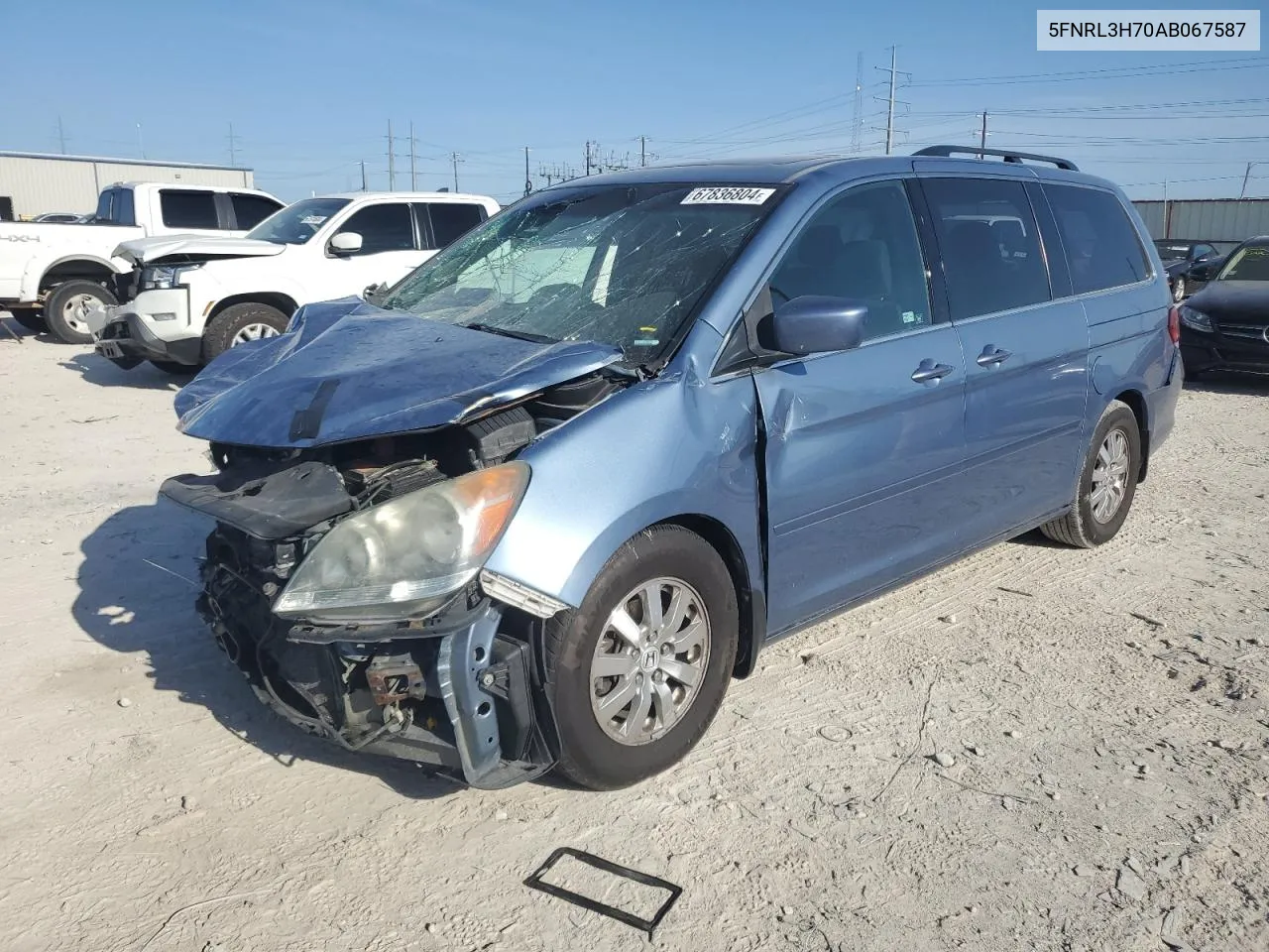 2010 Honda Odyssey Exl VIN: 5FNRL3H70AB067587 Lot: 67836804