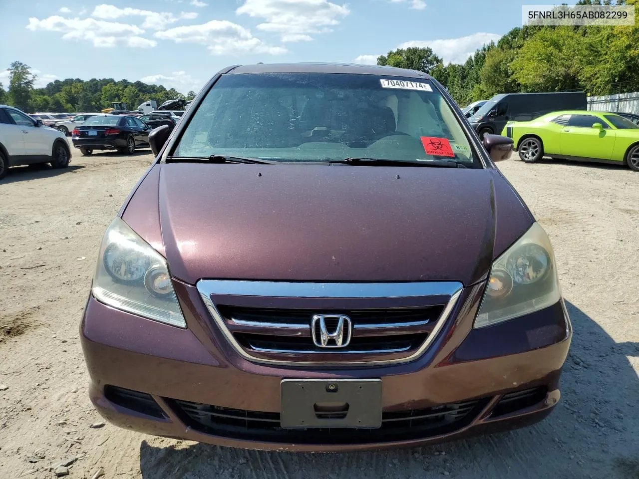 2010 Honda Odyssey Exl VIN: 5FNRL3H65AB082299 Lot: 70407174