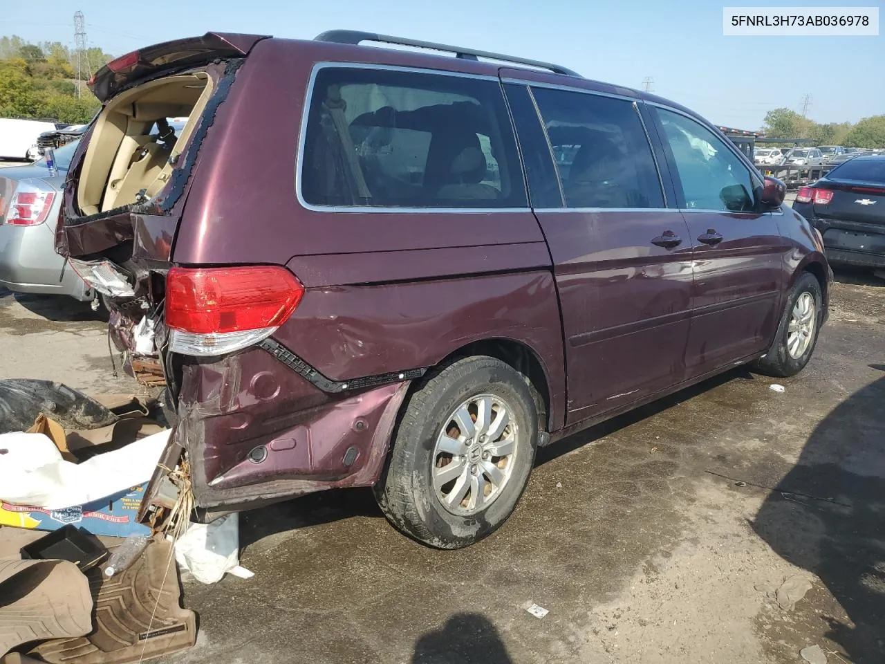 2010 Honda Odyssey Exl VIN: 5FNRL3H73AB036978 Lot: 72017524