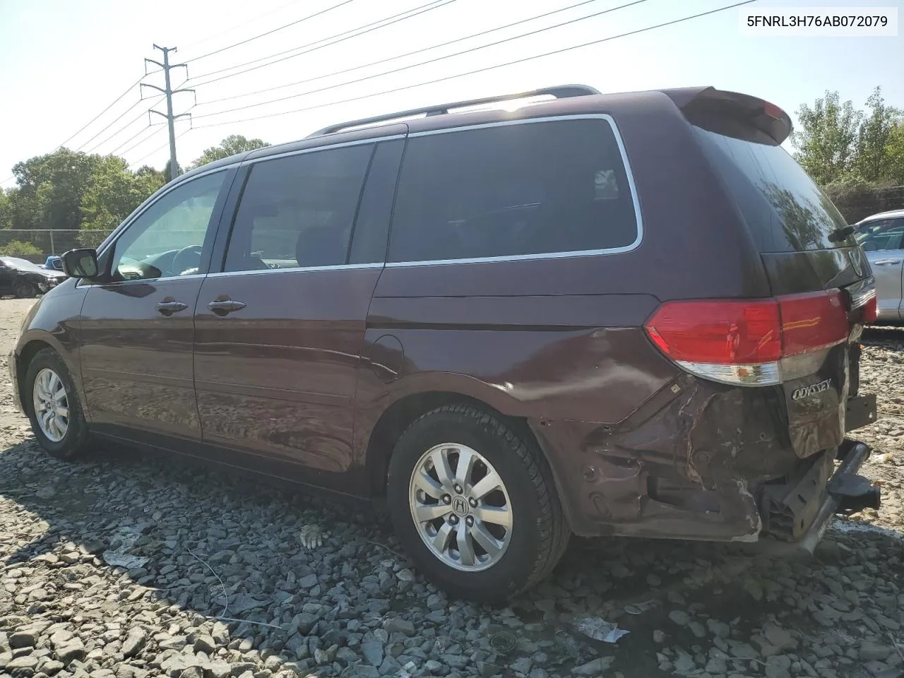 2010 Honda Odyssey Exl VIN: 5FNRL3H76AB072079 Lot: 72532344