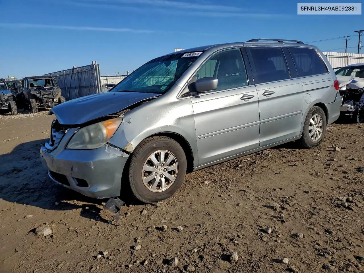 5FNRL3H49AB092381 2010 Honda Odyssey Ex