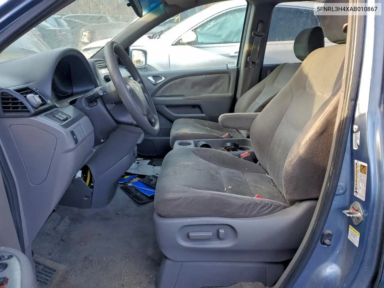 5FNRL3H4XAB010867 2010 Honda Odyssey Ex