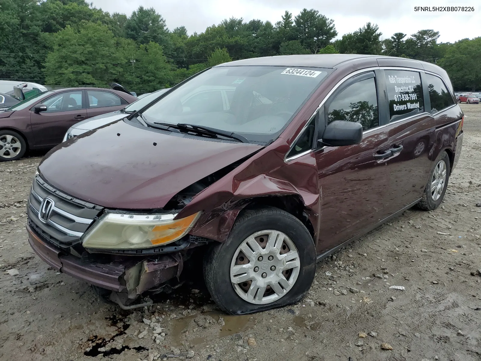 2011 Honda Odyssey Lx VIN: 5FNRL5H2XBB078226 Lot: 63244124