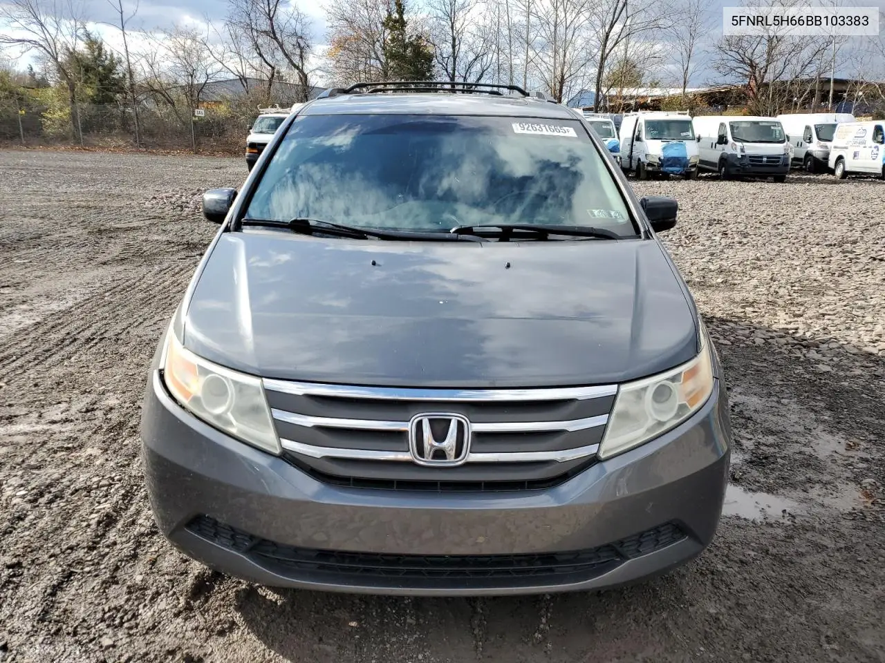 5FNRL5H66BB103383 2011 Honda Odyssey Exl
