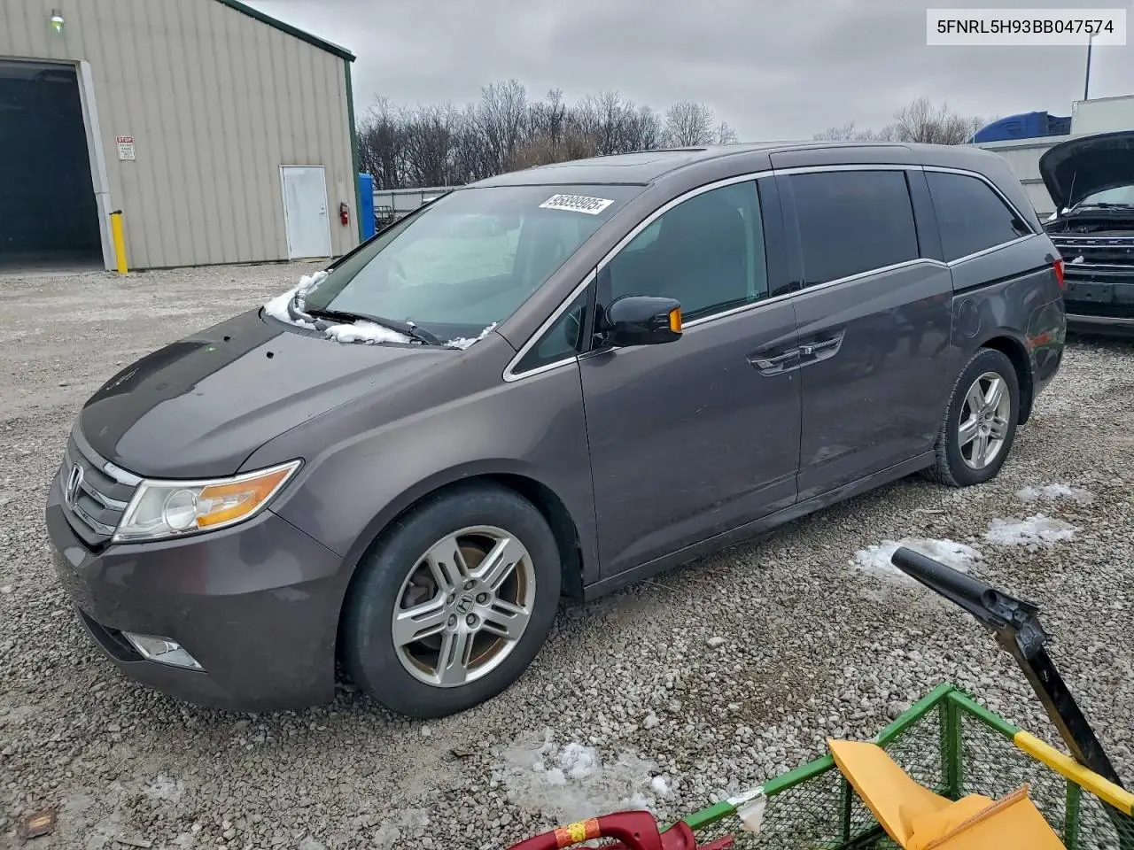 5FNRL5H93BB047574 2011 Honda Odyssey Touring