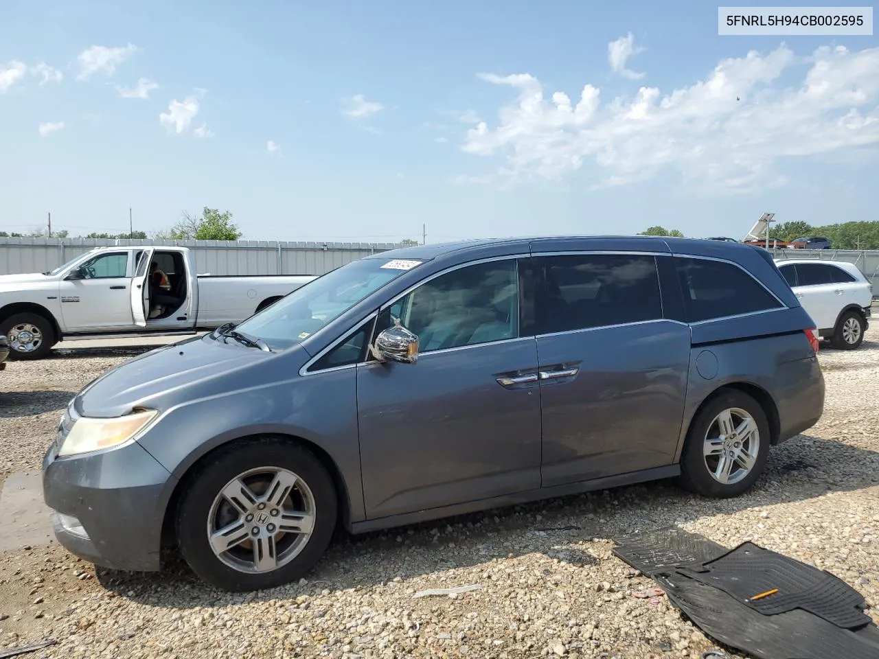 2012 Honda Odyssey Touring VIN: 5FNRL5H94CB002595 Lot: 62660434