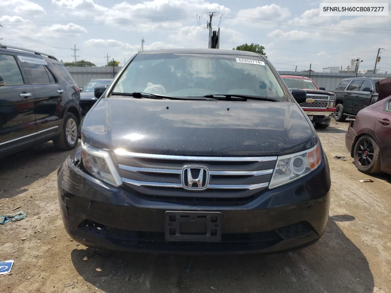 2012 Honda Odyssey Exl VIN: 5FNRL5H60CB087277 Lot: 62853714