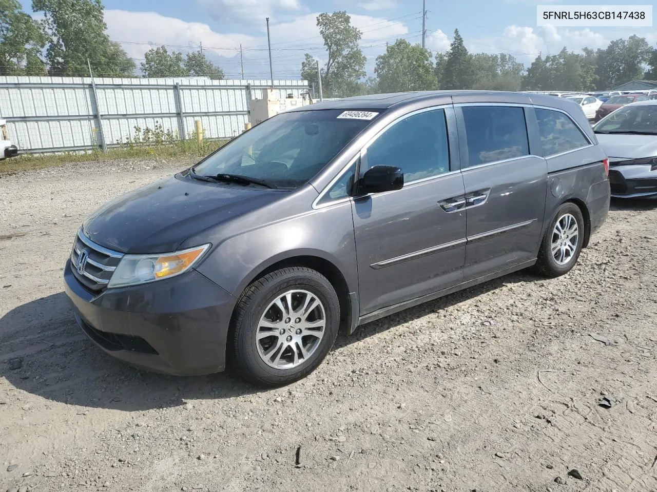 2012 Honda Odyssey Exl VIN: 5FNRL5H63CB147438 Lot: 69496394