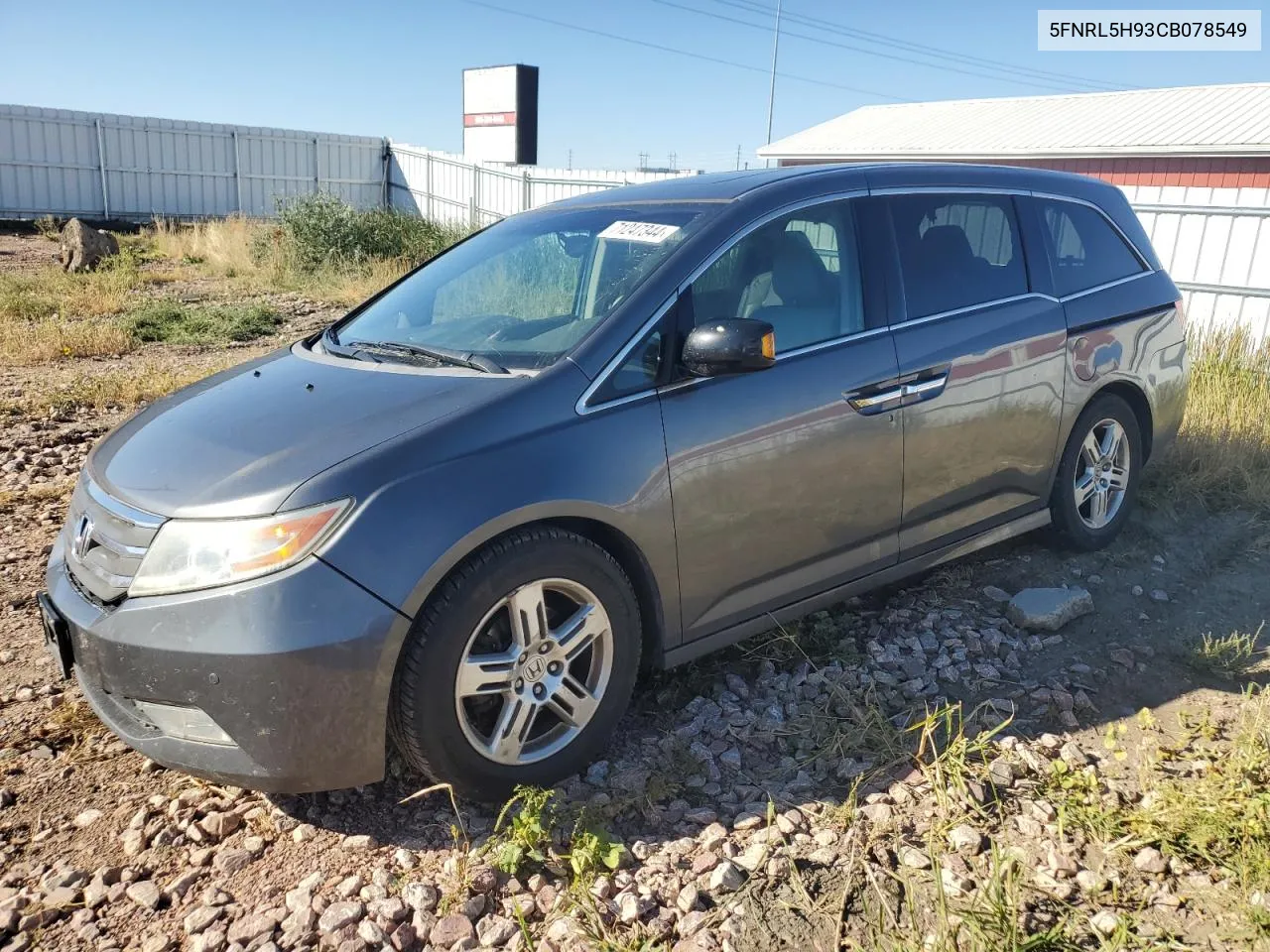 5FNRL5H93CB078549 2012 Honda Odyssey Touring