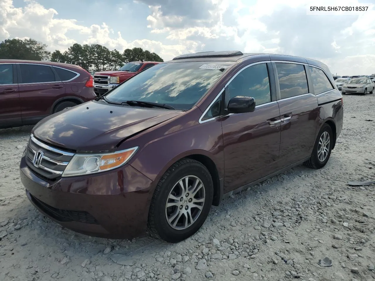 2012 Honda Odyssey Exl VIN: 5FNRL5H67CB018537 Lot: 72578384