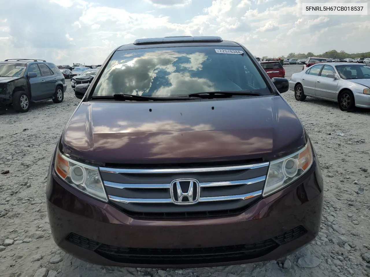 2012 Honda Odyssey Exl VIN: 5FNRL5H67CB018537 Lot: 72578384